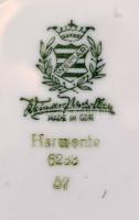 Weimar Harmonie teás csésze aljjal és süteményes tányérral, matricás, jelzett, kopásnyomokkal, d: 15...