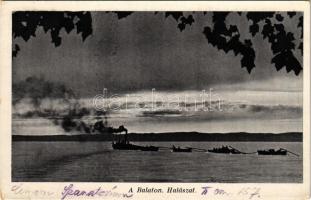 1933 Balaton, halászat, halászhajó (EK)