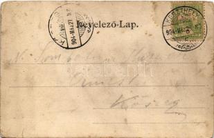 1904 Balaton, halászat a Balatonban, halászok, halászbárka. Kampmann & Co. 207. (kis szakadás / ...