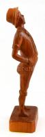 Jelzés nélkül: Legényke. Faragott fa szobor. 36,5 cm