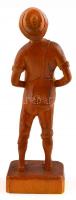 Jelzés nélkül: Legényke. Faragott fa szobor. 36,5 cm