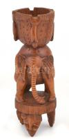 Jelzés nélkül: Elefántos faragott keményfa szobor / füstölő tartó 29 cm