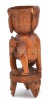 Jelzés nélkül: Elefántos faragott keményfa szobor / füstölő tartó 29 cm