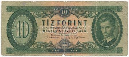 1969. 10Ft (10x) egyiken "Anna büfé - csopaki strand" bélyegzője T:III- ly. ragasztás Adam...