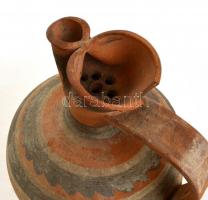 XIX. sz. vége: Vizes korsó. Festett cserép, sérült m: 30 cm