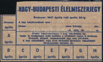 1947 Nagy-budapesti élelmiszerjegy, egy hiánnyal