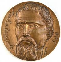 Farkas István D. (1915-2005): Michelangelo, bronz plakett, jelzett d 8,5 cm