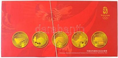 Kína 2008. "Peking 2008 - Ősi kínai építészeti kultúra emlékérem szett" az Olimpia évében ...