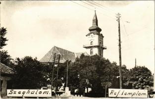 ~1957 Szeghalom, Református templom, országzászló. photo