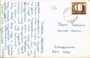 ~1957 Szeghalom, Református templom, országzászló. photo