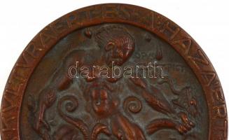 Zutt Richard (1887-1938) 1914. "KÉVE Művészegyesület" jelzetl bronz plakett. "A KULTU...