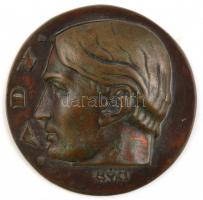 Csúcs Ferenc (1905-1999) 1943. Ady / Musa - Poetae egyoldalas bronz plakett d: 86 mm