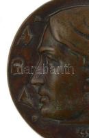 Csúcs Ferenc (1905-1999) 1943. "Ady / Musa - Poetae" egyoldalas bronz plakett d: 86 mm