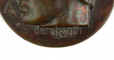 Csúcs Ferenc (1905-1999) 1943. "Ady / Musa - Poetae" egyoldalas bronz plakett d: 86 mm