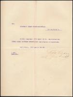 1919 Leninváros, Kispesti járás főszolgabíróságához címzett levél iparűzési engedély visszaküldéséről