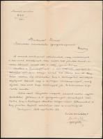 1892 Bp., A Nemzeti Színház igazgatója által a fővárosi vízvezeték igazgatóságnak küldött levél