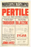 1938 A Margitszigeti Színpad plakátja Pertile a Milánói Scala világhírű tenoristájának vendégjátékáról, hajtott, 47×31 cm