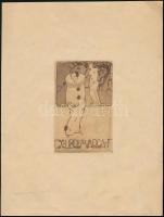 Ágoston Ernő (1889-1957): Ex libris Varga F. Rézkarc, papír, jelzett, 11,5x7,5 cm