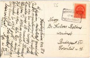 1942 Kerekegyháza, községháza, vasútállomás. S. Pálinkás Ferenc kiadása + "KEREKEGYHÁZA P.U. LE...