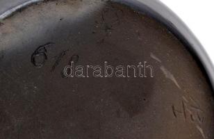 XX. sz. Jelzett fekete mázas madár díszes váza. Sérült m: 32 cm