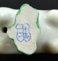 Herendi porcelán malacok, 2 db, kézzel festett, jelzett, enyhén foltosak, apró kopásnyomokkal 2,5x6,...