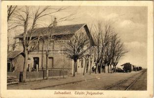 1919 Soltvadkert-Tázlár, vasútállomás. Berki és Bergl kiadása + "ZEMUN-BUDAPEST" mozgóposta