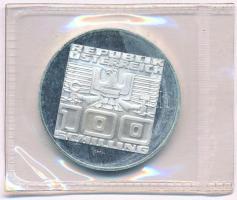 Ausztria 1975. 100Sch Ag "20 éves az Államszerződés" eredeti Osztrák Pénzverő fólia tokban...