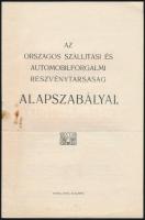 1921 Bp., Az Országos Szállítási és Automobilforgalmi részvénytársaság alapszabályai, 8p
