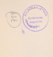 Boldizsár István (1897-1984): Tanya. Rézkarc, papír, hátoldalán hagyatéki pecséttel. 15,5x35 cm