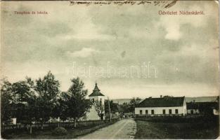 Tornanádaska, Nádaska; Templom és iskola. Kaposvári Nándor kiadása (EK)