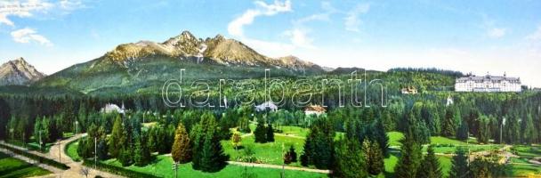 cca 1900 A Magas-Tátra, panorámakép, paszpartuban, 13×44 cm