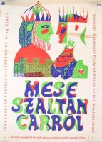 Mese Szaltán cárról szovjet film plakátja, foltos, kis szakadással, 58×41 cm