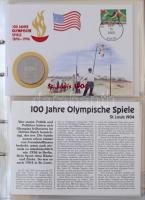 1996. "Az olimpiai játékok 100 éve, 1896-1996" érmés boríték szett (26xklf) számozott tanú...