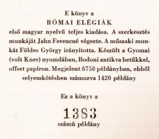 Goethe: Római elégiák. Max Schwimmer rajzaival. Bp.,1958, Magyar Helikon. Első, magyar nyelvű, telje...