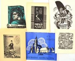 Vegyes exlibris tétel, kb. 240-250 db. Magyar és külföldi grafikusok Különféle nyomótechnikákkal, 13...