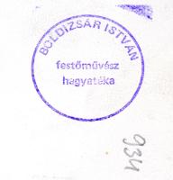 Boldizsár István (1897-1984): Arckép. Rézkarc, papír,  hátoldalán hagyatéki pecséttel. Lap széle eny...