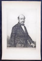 Boldizsár István (1897-1984): Semmelweis. Rézkarc, papír, jelzett. Hátoldalán Rézkarcoló Alkotóművészek Közössége 1953 bélyegzővel. 45x34 cm