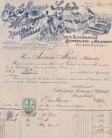 1897 Soproni sörfőzde díszes fejléces számla levél