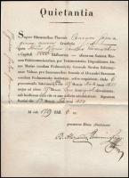 1823 Báró Podmaniczky Sándor (1758-1830) saját kézzel aláírt nyilvántartása gróf Wartensleben Károly adósságáról, szép állapotban
