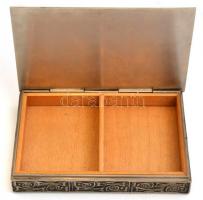 Iparművészeti Vállalatos fém doboz, jelzés nélkül, 9,5×14,5x2 cm