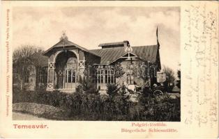 1903 Temesvár, Timisoara; Polgári lövölde. Moravetz Gyula kiadása / Bürgerliche Schiessstätte / shooting hall