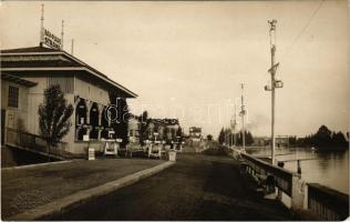 1927 Temesvár, Timisoara; strand, Leopold Kanizsa üzlete/ Bai si Plaje / beach, shop. Foto Atelier Corso, photo