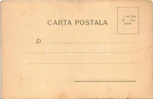 Romanian folklore art postcard, ox cart. I.V. Socecu, Bucuresci litho (tiny tear)