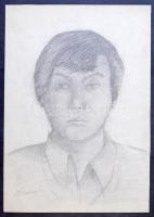 Berény jelzéssel: Fiú portré. Ceruza, papír, 43x30,5 cm