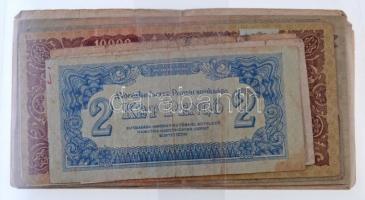 1930-1946. 40db-os vegyes magyar pengő bankjegytétel, benne "A Vöröshadsereg Parancsoksága"...