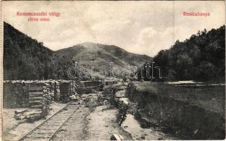 Resicabánya, Resita; Kemenceszéki-völgy árvíz után, fűrésztelep, iparvasúti pálya / Cuptoare Secul after the flood, sawmill, industrial railway tracks