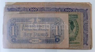 1930-1946. 37db-os vegyes magyar pengő bankjegytétel, benne A Vöröshadsereg Parancsoksága pengők, milpengők, pengők T:vegyes
