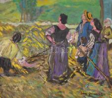 Iványi jelzéssel: Égre nézők. Akvarell, karton, paszpartuban, sérült fa keretben, 43,5x28 cm