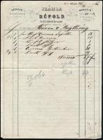 1860 Pest, férfi lábbeli készítő fejléces számlája