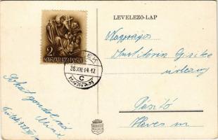 1938 Fülek, Filakovo; vár "Mindent vissza!" irredenta felirattal és magyar címerrel. Fülek...